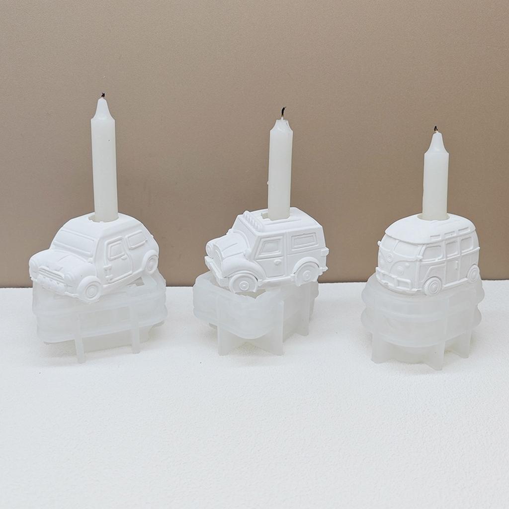 Car Candle Holder Silicone Mold Candlestick Resin Molds  Casting Mould for Candle Stand Base Table Home Decorations