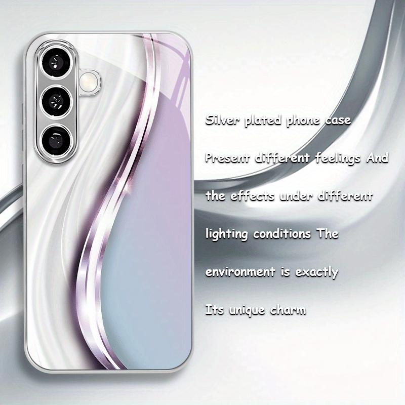 Gradient purple art pattern glass phone case suitable for Samsung Galaxy S26 S25 S24 S23 S22 S21 S20 FE Ultra Plus anti drop