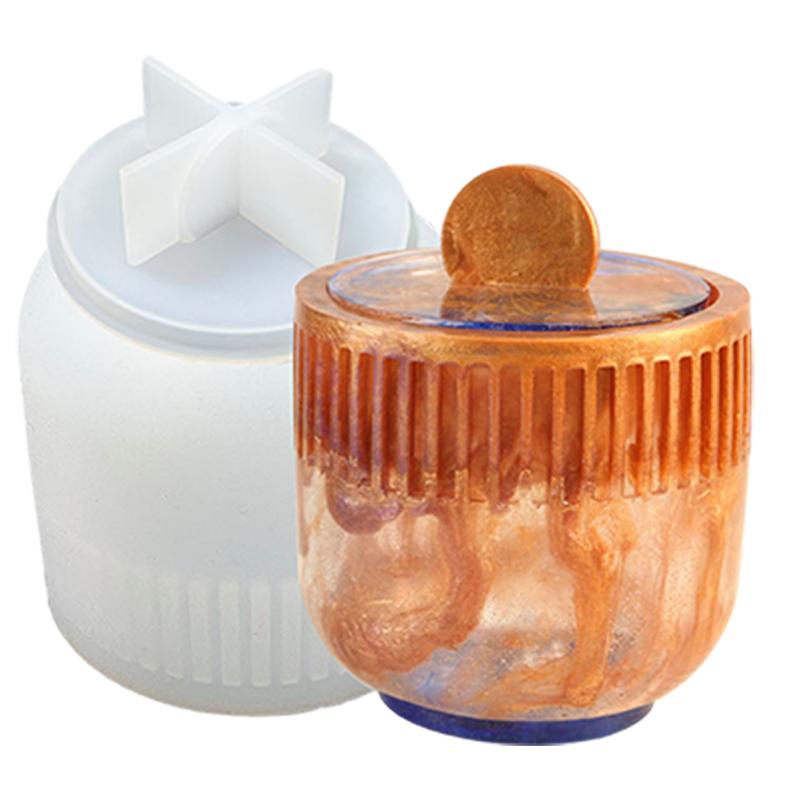 DL   DIY Resin Epoxy Mold Storage Box Silicone Mold Gypsum Aromatherapy Candle Cup