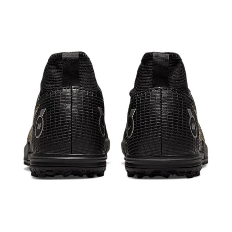 Nike Mercurial Superfly 8 Academy TF GS Black Metallic Gold Kids Sneakers Metallic-Silver Medium-Ash DJ2864-007