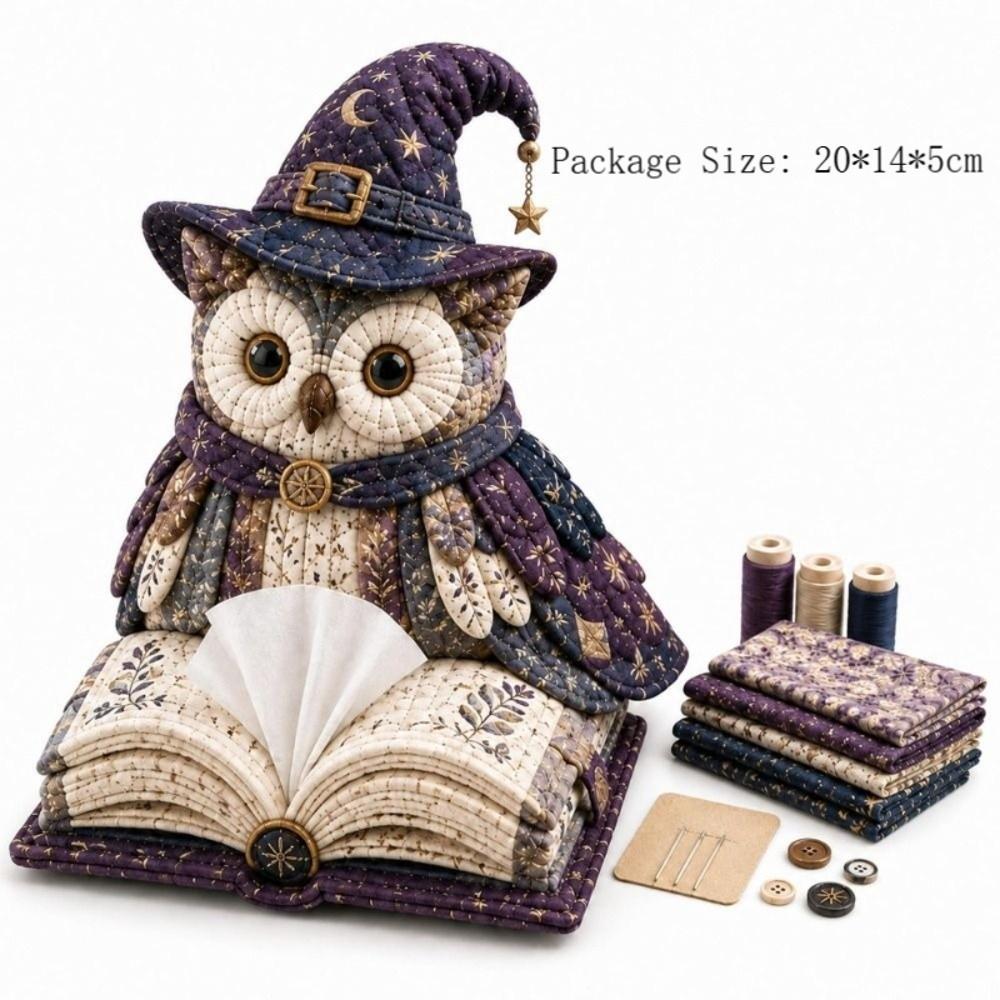 Quilted Quilted Tissue Box Owl Shape Patchwork Animal Kit New DIY Sewing Kit Craft Project