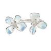 Small Fresh Enamel Ice Blue Flower Opening Ring Super Fairy Diamond Stacked Wearing Personality Sweet Super Fairy Ring Woman
