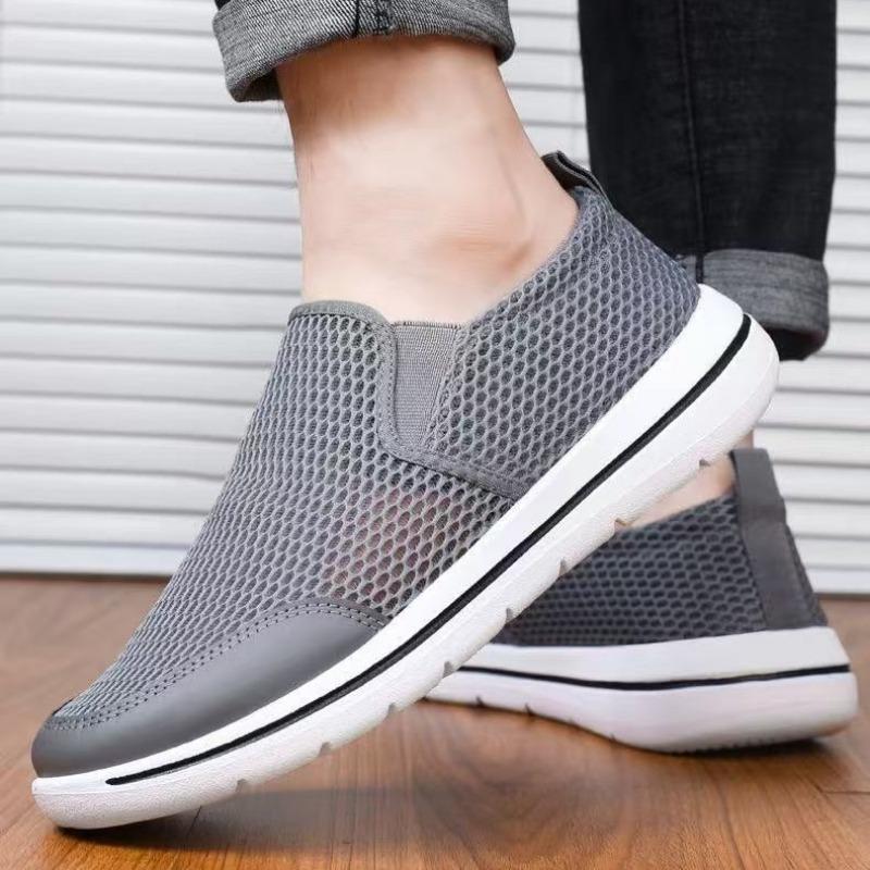 Summer new men's pedal casual shoes men's shoes breathable mesh shoes hollow lightweight non-slip soft-soled lazy shoes