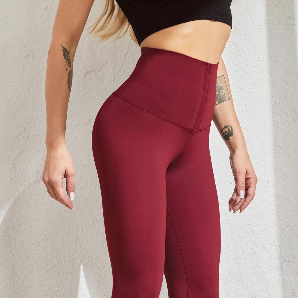 Leggings de Yoga Térmicos de Cintura Alta para Mujer con Moldeador de Cintura de Doble Botonadura y Elevación de Glúteos