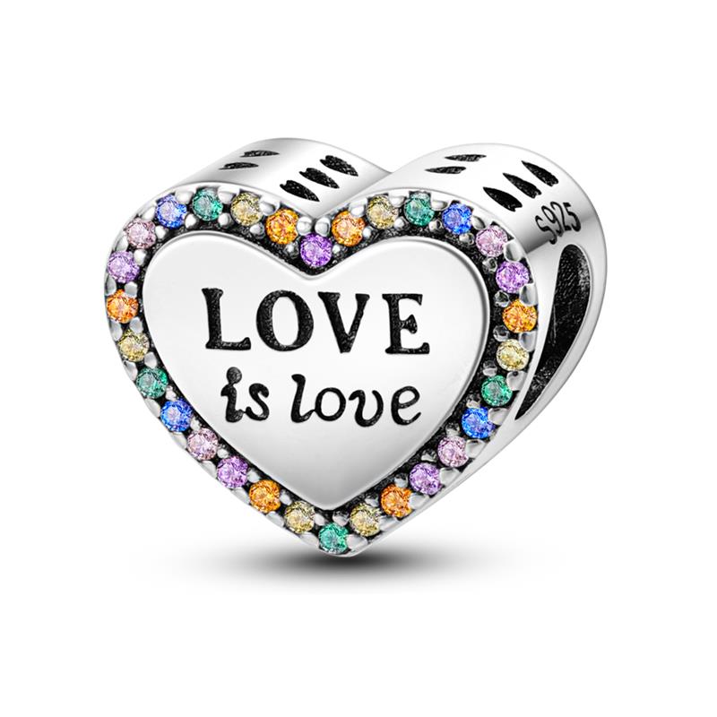 925 Silver Valentine's Day Love Pink Series Beads Suitable For Pan Bracelet Diy Anniversary Jewelry Gift