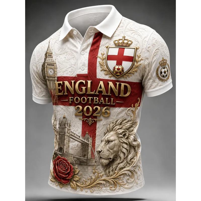 Edition English Fans Football Polo Shirt - 3D Print - Fashionable and Comfortable - Suitable for Both Men and Women
