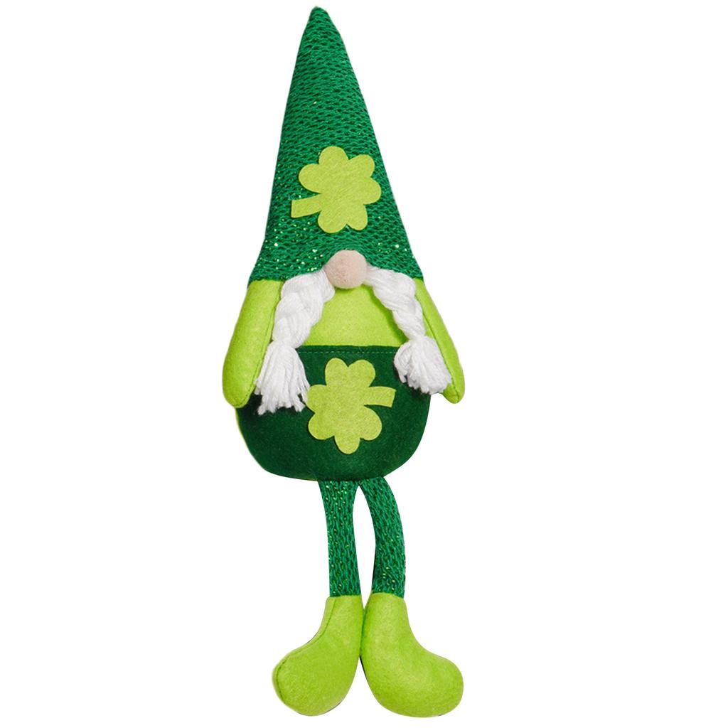 Patricks Day Dwarf Figurines Ornament Plush Dwarf Irish Festival Decoration for Tiered Tray Living Room Bedroom Garden