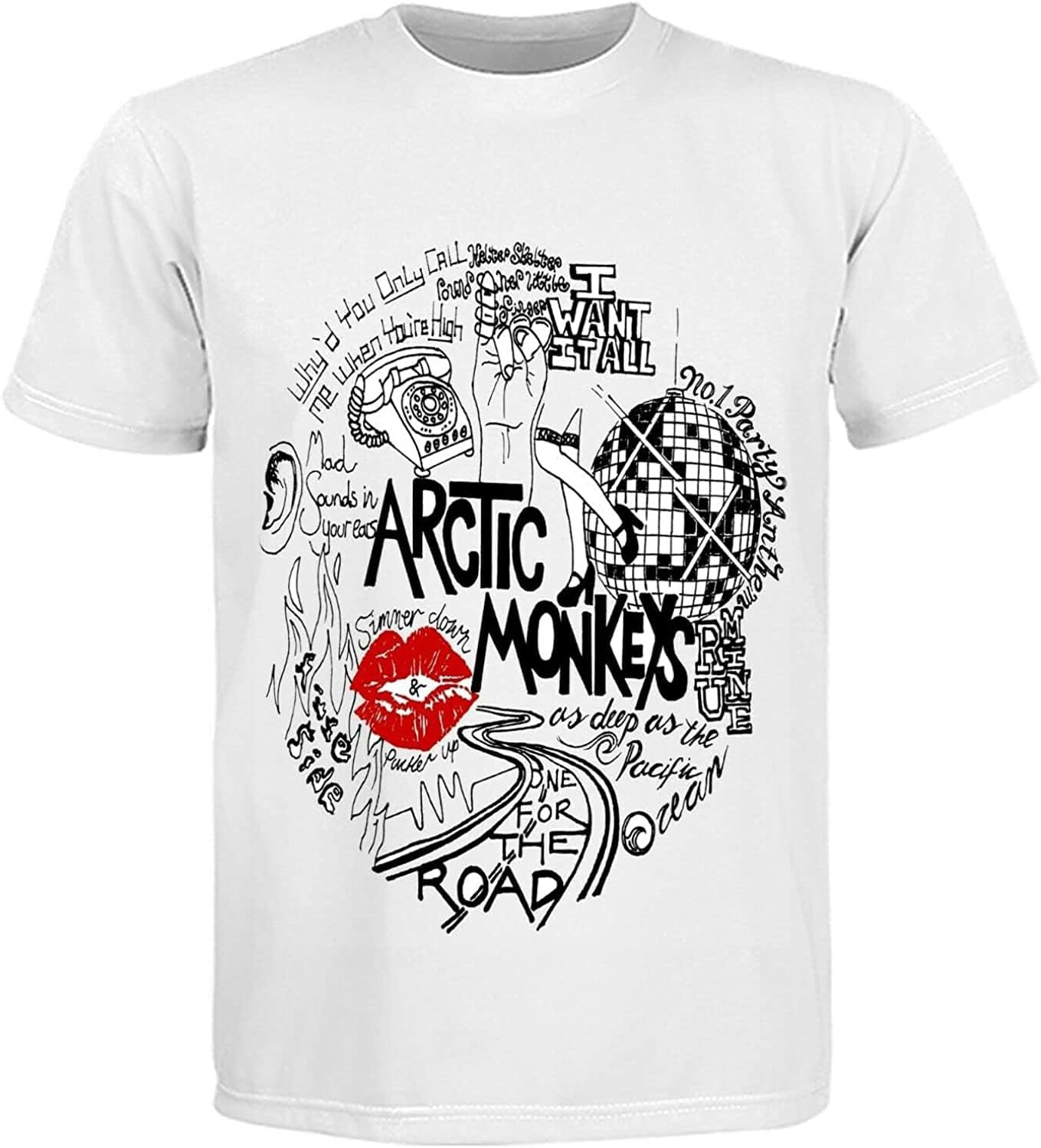 Artic Monkeys T Shirt, Poster ON T Shirt, White XL белый