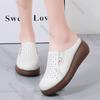Fashion Spring Summer Outer Wear Baotou Half Slippers for Women Thick Bottom Ladies  Breathable Casual Mules Slides Casual Women's Shoes