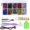 Flatback Rhinestone Setter Wand Hotfix Applicator Kit with 7 Tips, Hot Fix Crafting Supplies Tool, for DIY Clothing Fabric Craft Projects Shoes