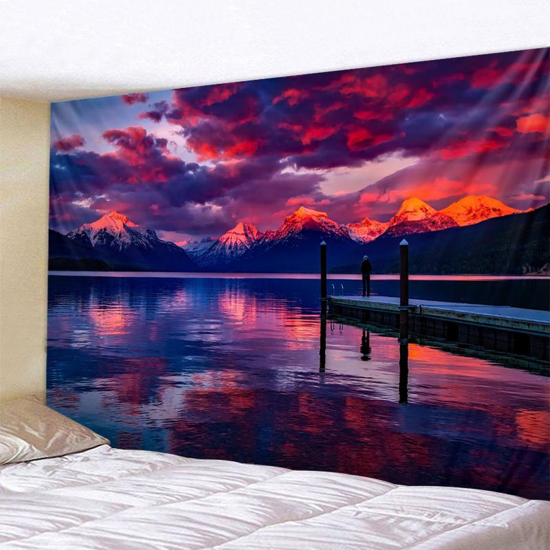 

Волшебный лесной замок, гобелен, гобелен со сказкой, приключением, фэнтези, настенный гобелен в стиле хиппи, украшение для детской комнаты и спальни 100X75CM