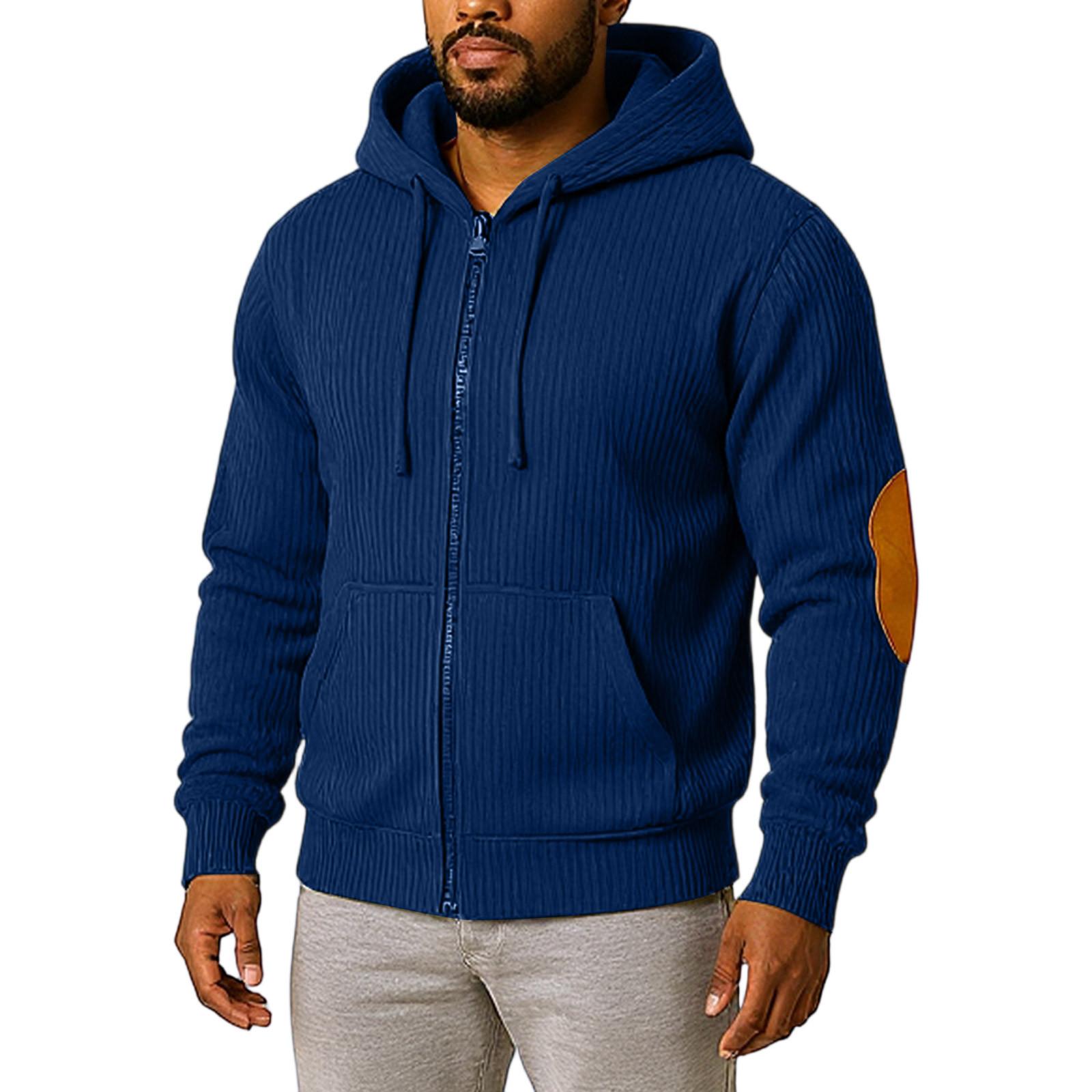 

Спортивный костюм с капюшоном, унисекс, одежда для бега, пуловер с длинными рукавами, толстовка с капюшоном XL синий