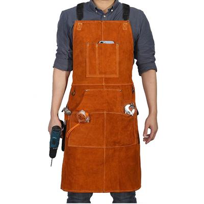 Leather Welding Apron with Crossbody Design Flame Resistant and Heavy Duty Essential Safety Gear for All Welders