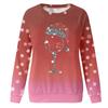 Women's Casual Fashion Christmas Print Long Sleeve O-Neck Pullover Top