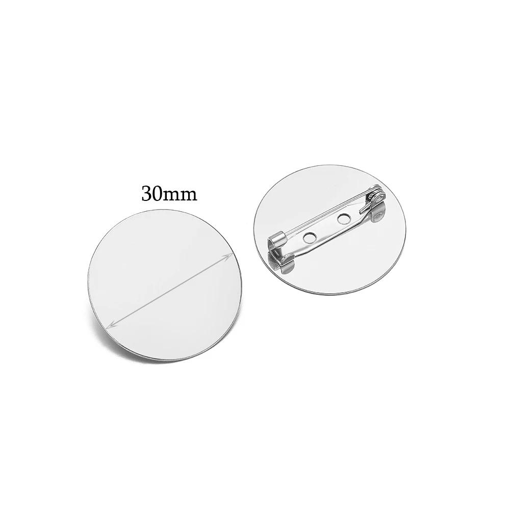 10pcs Stainless Steel 15mm 20mm Brooches Base Blank Tray Cabochon Cameo Settings for DIY Jewelry Findings Clothes Decoration
