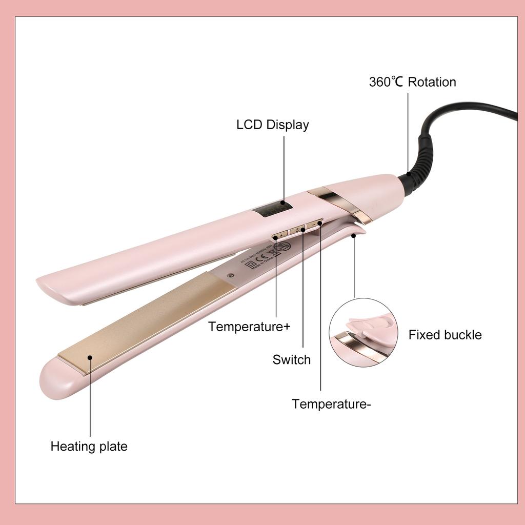 Hair Straightener and Curler Adjustable Temps Portable Hair Flat Iron Curling Styling Tool KTY