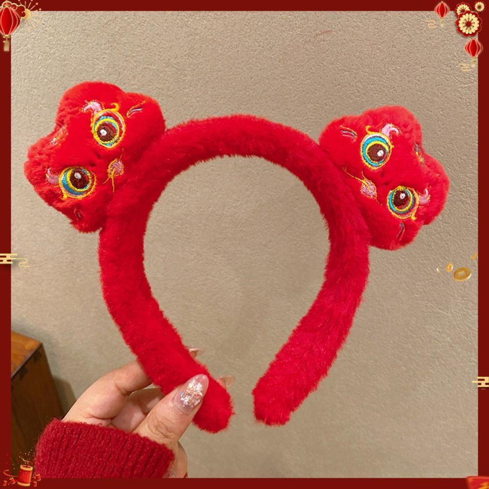 Chinese Style Snake Year Hairband Plush Cartoon Headband Hair Accessories New Year Hair Hoop  Gift