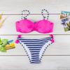 Women's two-piece padded swimsuit, pink top and bottom set, XL Women's two-piece padded swimsuit, pink top and bottom set, M