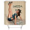Cartoon Girl Printed 3d Bath Curtains Waterproof Polyester Fabric Washable Bathroom Shower Curtain Screen with Hooks Accessories