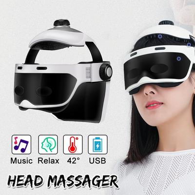 3D Elektrikli Kafa Masajı USB Akıllı Hava Basıncı Titreşim Parmak Basın Gevşeme Müzik ile Yatıştırıcı Relax Kask