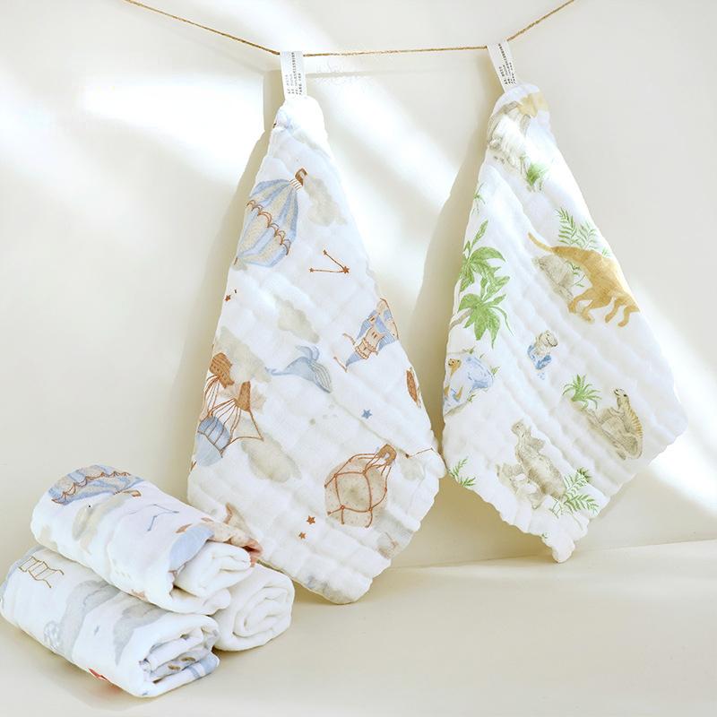 6 Lagen Baumwollgaze Baby Waschlappen Mullwindeln 5 Stück Neugeborenen Baby Handtuch Set Weiches Waschhandtuch Babys Zubehör