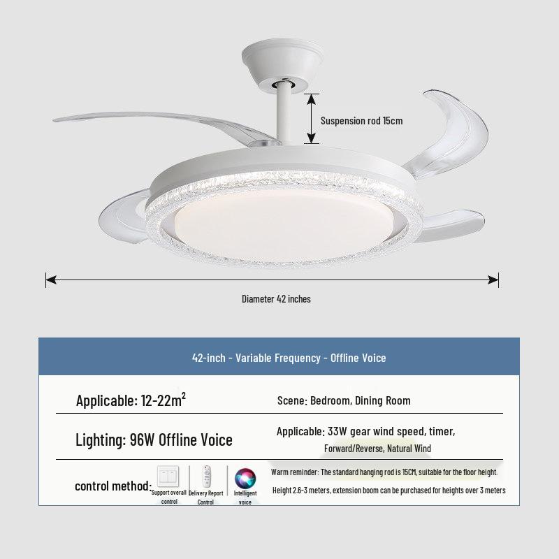 2026 New Model Flush Mount Ceiling Fan with Integrated Light for Living, Dining & Bedroom