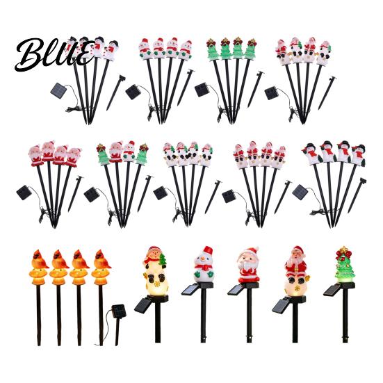 Outdoor Seasonal Atmosphere Lights Christmas Solar Stake Lights Santa Snowman Tree Figurine Lawn Powered Yard Gifts Waterproof Warm LED for