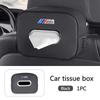 BBKG7 For BMW M Emblem E46 E36 E34 F10 E90 F30 E60 F30 E53 E30 E92 E87 Metal Logo Car Tissue Box Auto Seat Back Hanging Tissue Box