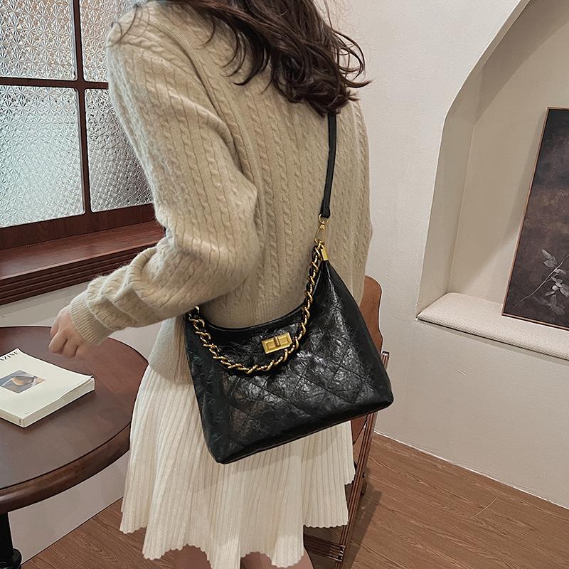 Tasche Damen neue Achseltasche Rauten-Kettentasche Nische Leichter Luxus Temperament Premium Schulter-Umhängetasche