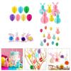4/6/7Pcs Bunnies Eggs Shape Paper Honeycomb Ornament Festival Hanging Decorations For Wedding Birthday Party Decoration