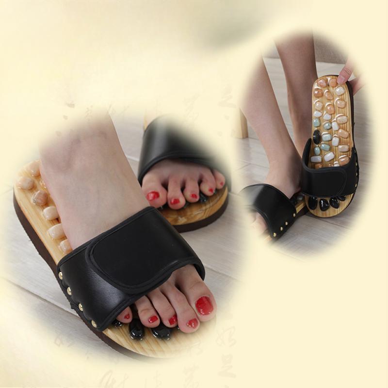 Massage Stone Slippers Acupoint Massage Shoes and Natural Stone Treatment Foot Massage Sandals