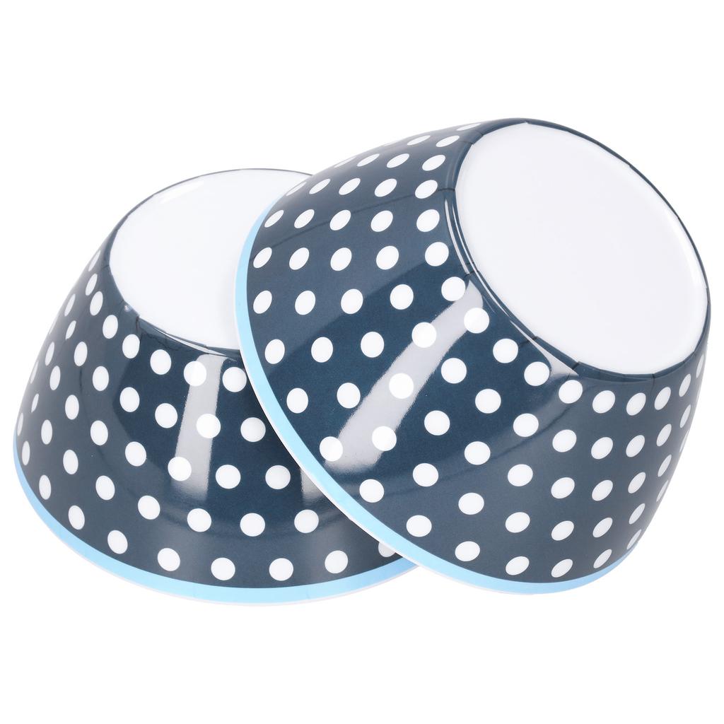 4PCS 6in Salad Bowl Dinner Serving Bowl Sets Kitchen Imitation Porcelain DinnerwareDark Blue Dots