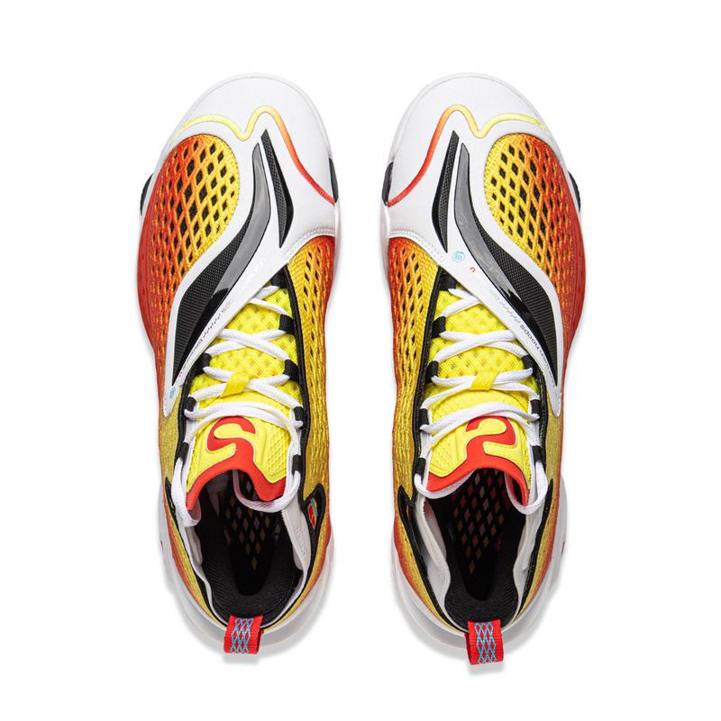 Li Ning BadFive 5 Basketballschuhe Herren Mittelhoch Gelb Weiß Rot ABFV025-8