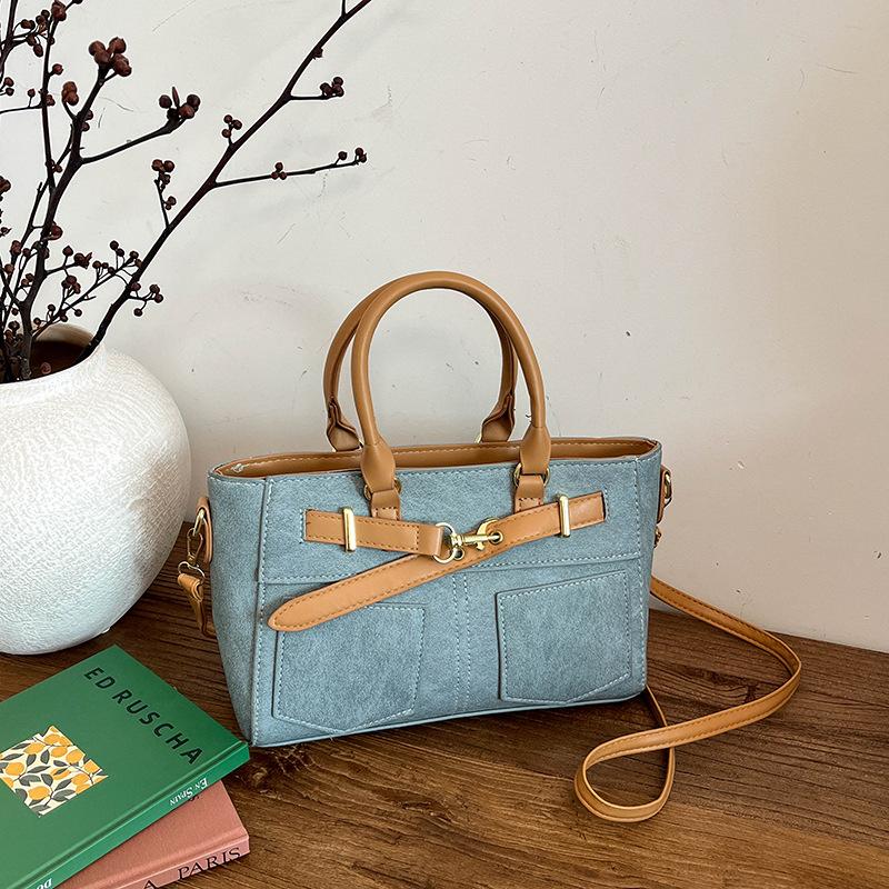 

Niche design denim bag women s winter new large-capacity shoulder bag portable casual messenger