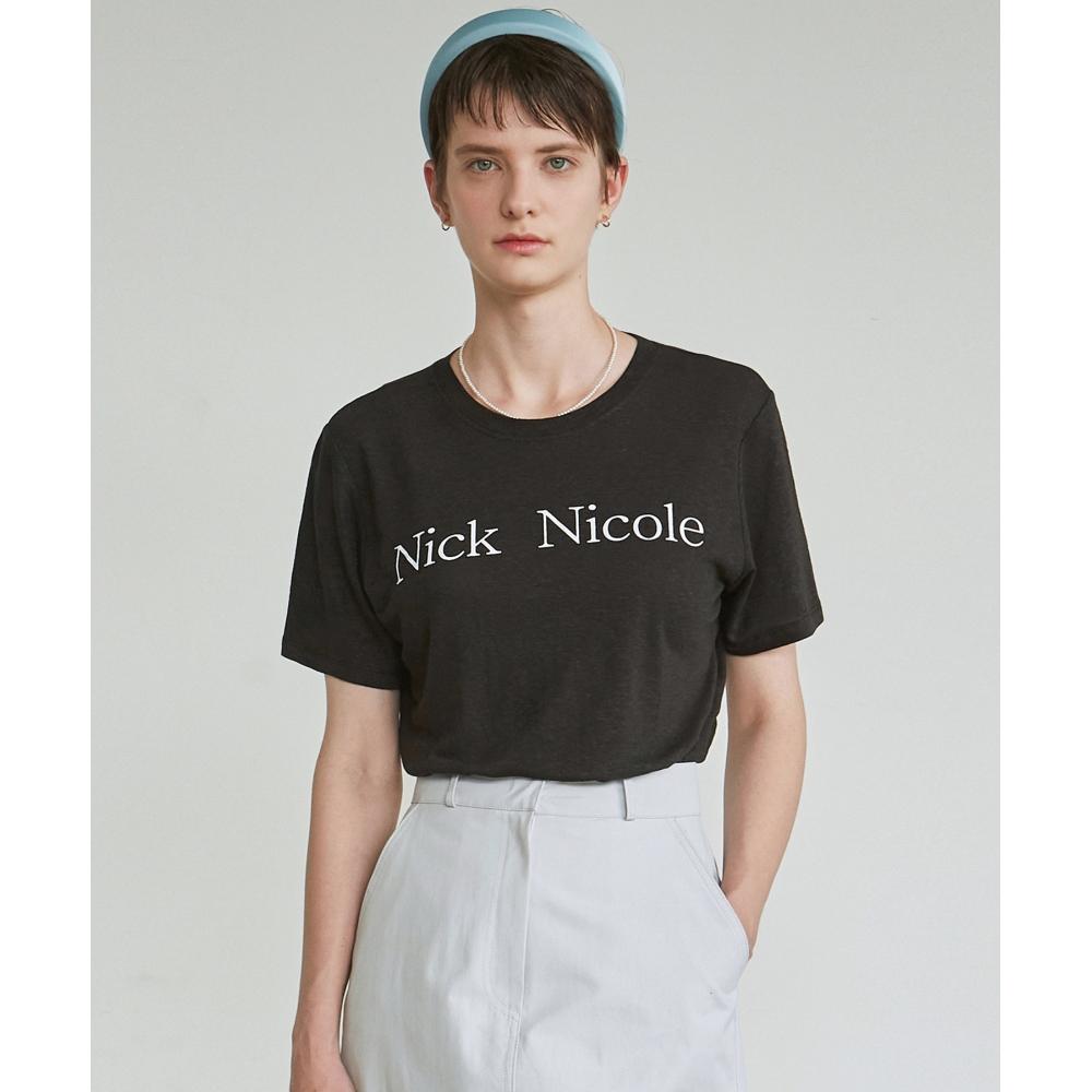 

NICK&NICOLE NICOLE ЛЬНЯНАЯ ПОЛУФУТБОЛКА_ЧЕРНАЯ