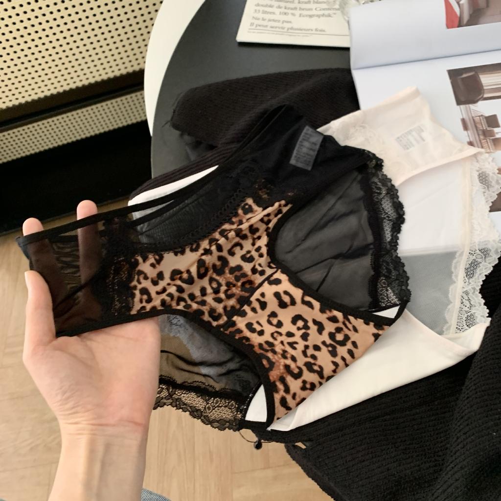 Culotte Respirante en Maille Satinée Imprimé Léopard pour Femme, Été, Rebond Élevé, Taille Moyenne