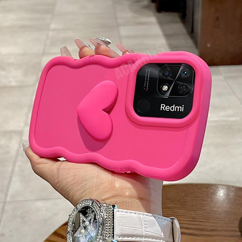 Redmi10c Love Heart Candy Wavy Silicone Case For Xiaomi Redmi 10c 10a 12c 13c 12 4g 5g 10 9 9c A3 Shockproof Soft Cover Redmi13c