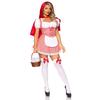Little Red Riding Hood Costume Cape Dress Up Halloween Cosplay Fairy Tale Princess for Women Adult