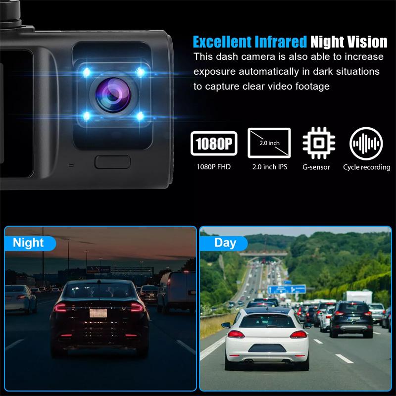 

3-сторонняя камера DVR-регистратор Wi-Fi 3-канальный автомобильный видеорегистратор 1080P Бортовая камера Автомобильная интеллектуальная видеосистема Аксессуары для автобезопасности