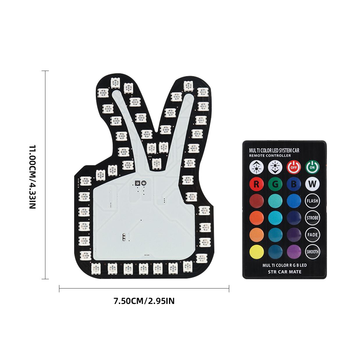 

Funny Car Finger Light With Remote Funny Victory OK Signs Gesture Hand Lamp Sticker Glow Panel Window Sign Car Interactive Light