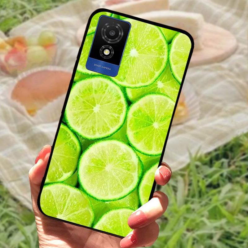 Per cover custodia TCL 501 Per TCL501 Silicone Morbido Marmo Nero Paraurti Funda Coque per TCL 501 T433D Protezione Completa 2024