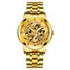 1Pc Men Fashion 3D Gold Dragon Calendar Watch Set Men Quartz Stainless Steel Watches
