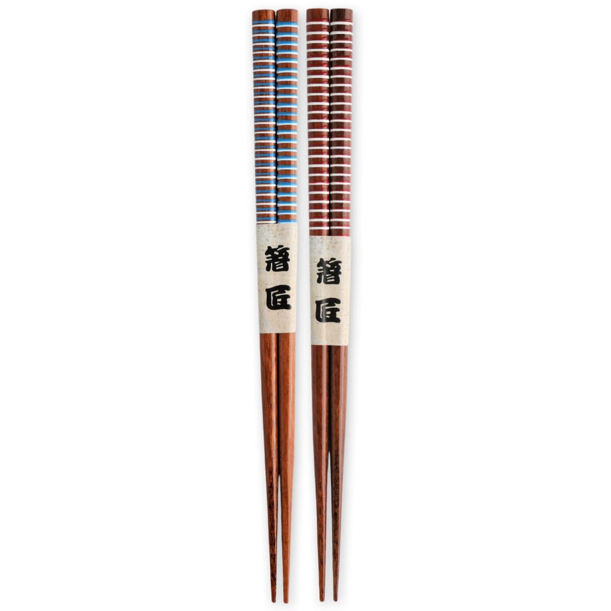 

Wooden Chopsticks Pair Striped Hashi Current Model J-kitchens Set, Pattern, 23cm,