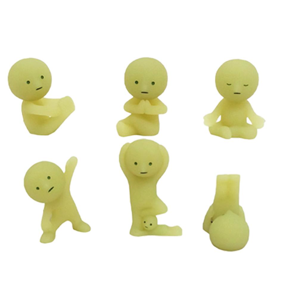 New Blind Box Yoga Series Mini Figure Cute Noctilucent Decoration Doll Bedroom Toilet Series Model Corner Toys Gifts