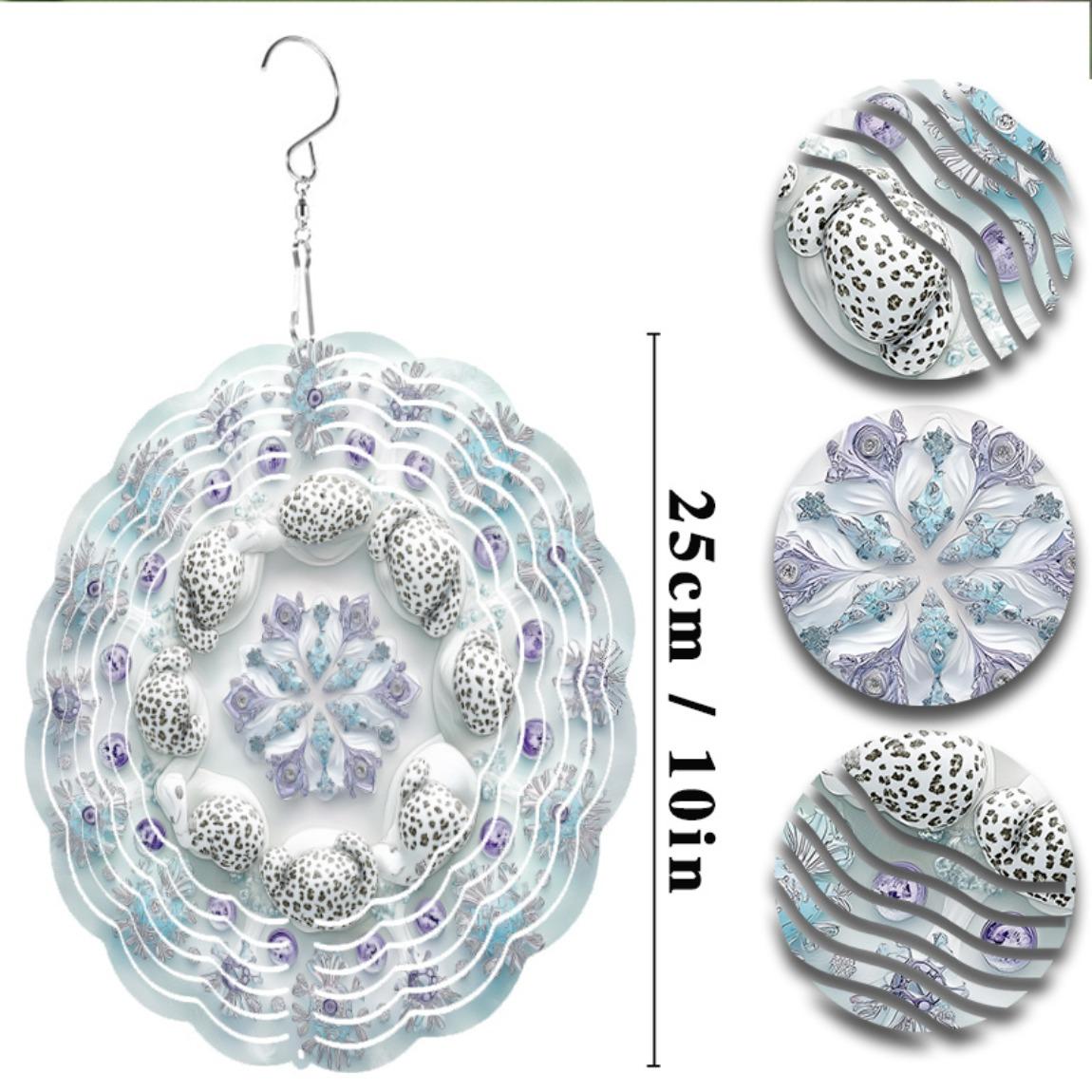 

360 Degree Swivel Hook 10 Inch Metal Wind Spinner for Garden Decor with Transparent Design Purple Blue Accents Perfect for Spring Summer 01A