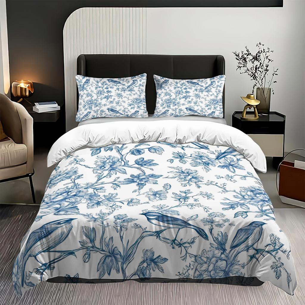 Quilt Cover Bedding 3-Piece Set Printed Quilt Cover Creative Home Textile Supplies Flower Quilt Cover Three-Piece Set Jit Delivery