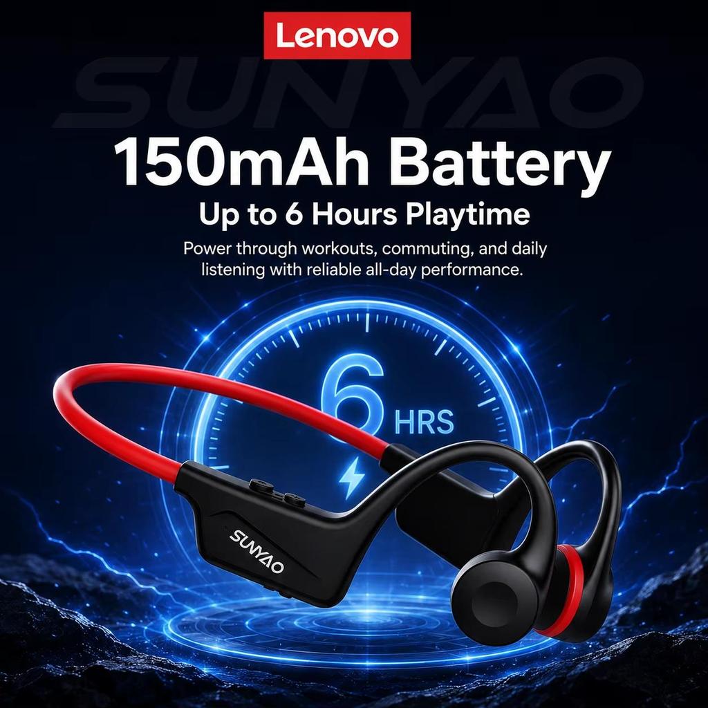 Lenovo S107 Bone Conduction Earphone TWS Fone Bluetooth Wireless Headphone Driving Cycling Earbuds Sports Running Headset