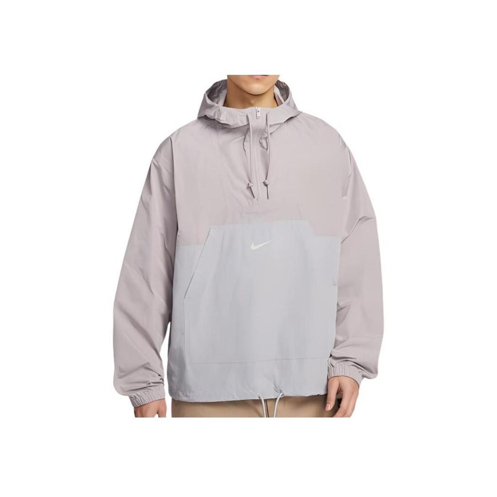 Nike Club Marina Anorak Men's Water-Repellent Hooded Windbreaker Jacket University Grey Light Smoke Grey IB7558-009