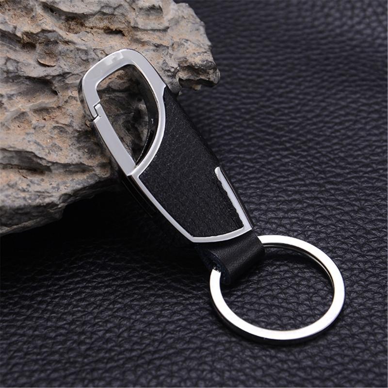 Handmade PU Leather Car Keychain with Metal Ring For Men Stylish Motorcycle Accessories Automotive Enthusiast Gift