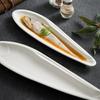White Shaped Fish Plate Ceramic Autumn Knife Fish Long Strip Plate Steamed Fish Plate Sushi Dish Artistic Conception Tableware